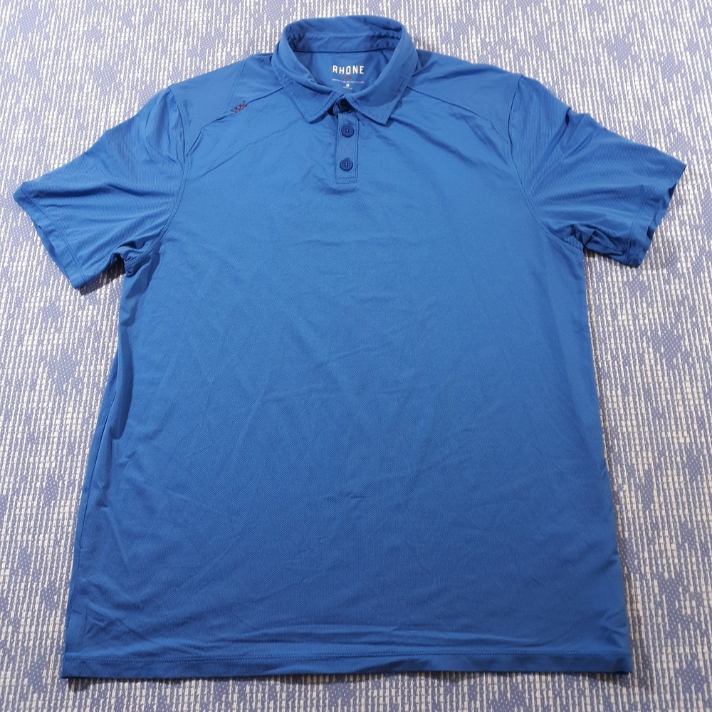 Rhone Golf Polo Shirt Mens Medium Performance Athletic Fit Stretch Micro Dot